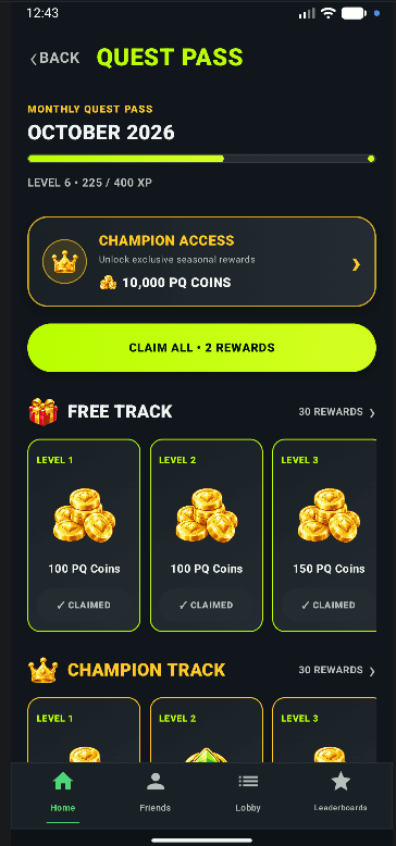 Pickle Quest Quest Pass screen