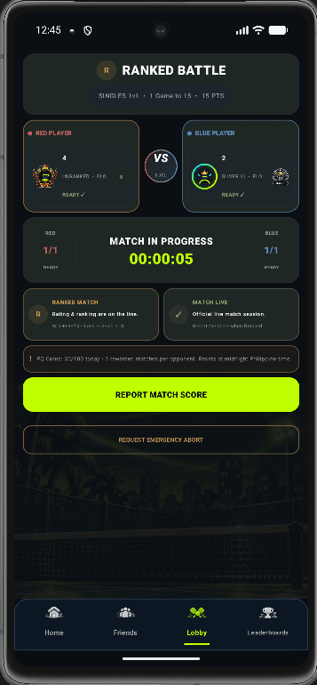 Pickle Quest ranked battle screen